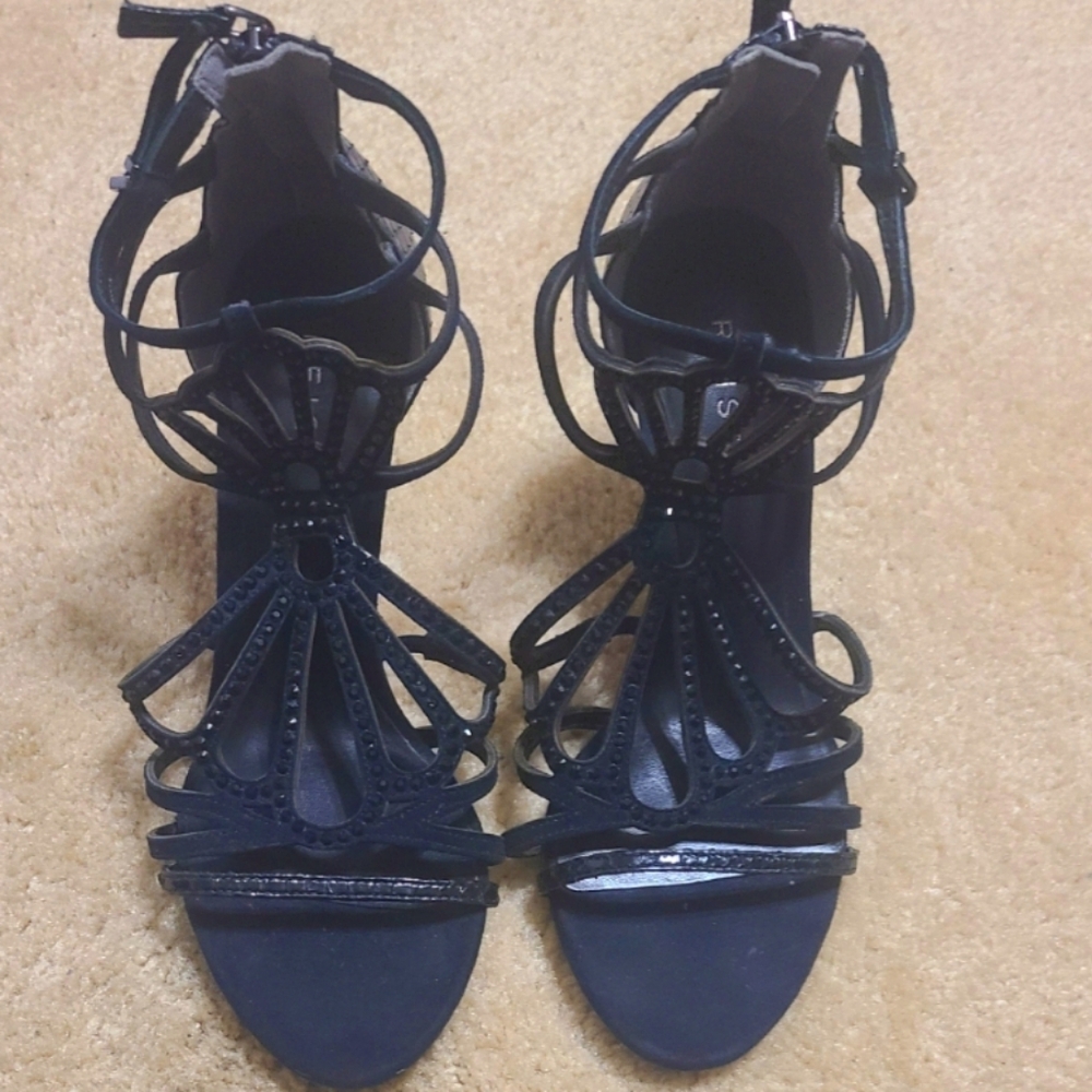 Reiss black cut out web design beaded‎ high heels size 39